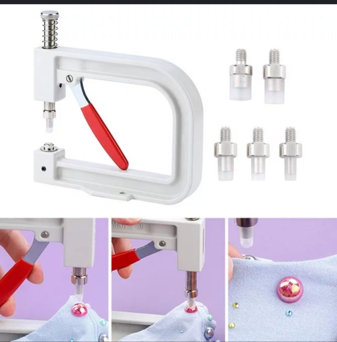 Manual pearl setting machine with 5 interchangeable die sizes