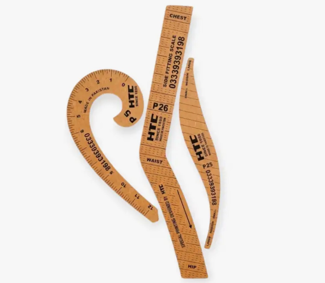 Wooden Tailor Curve Rulers Set | French Curve, Hip Curve & Side Fitting Scale β Outflint