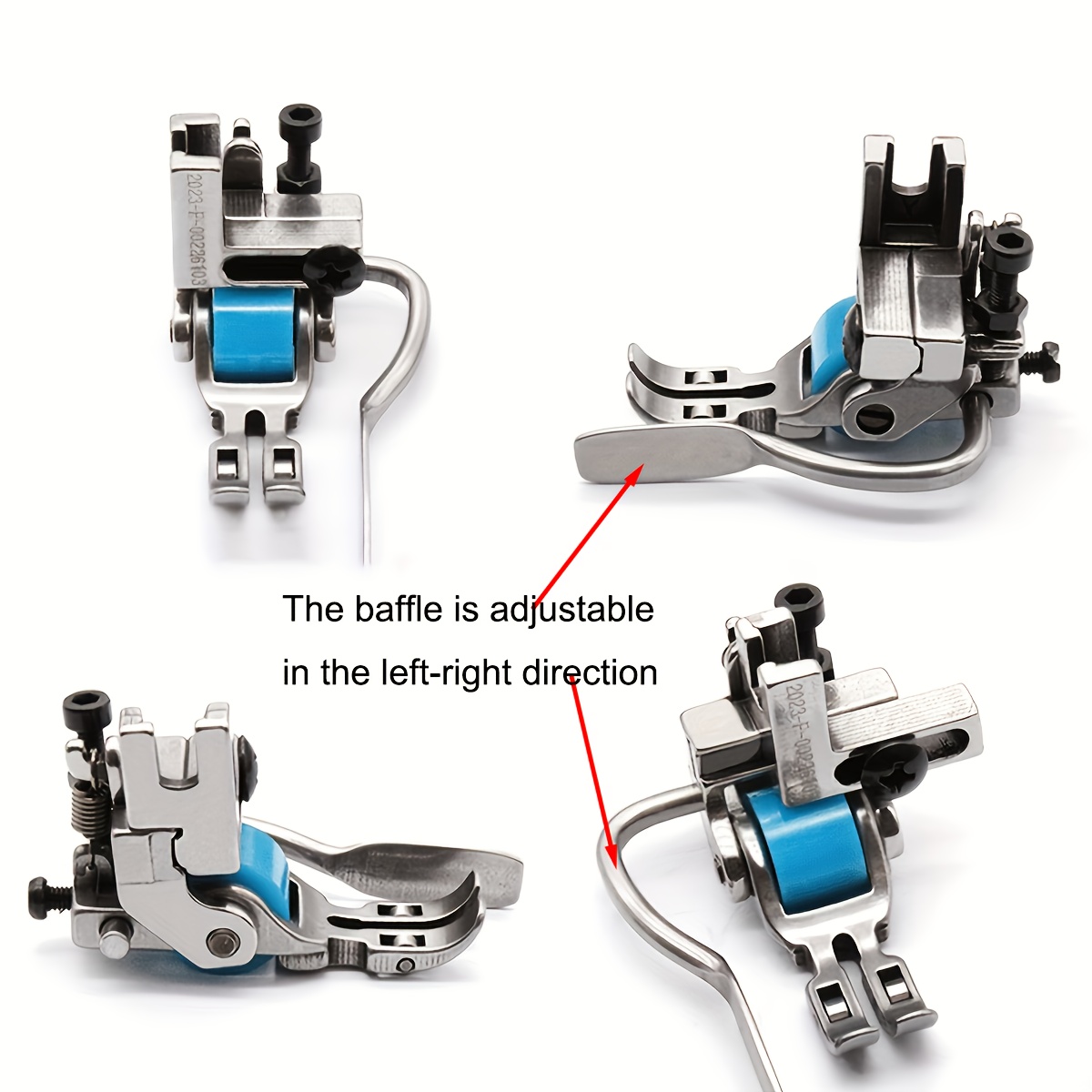 T5 edge positioning roller presser foot with adjustable guide